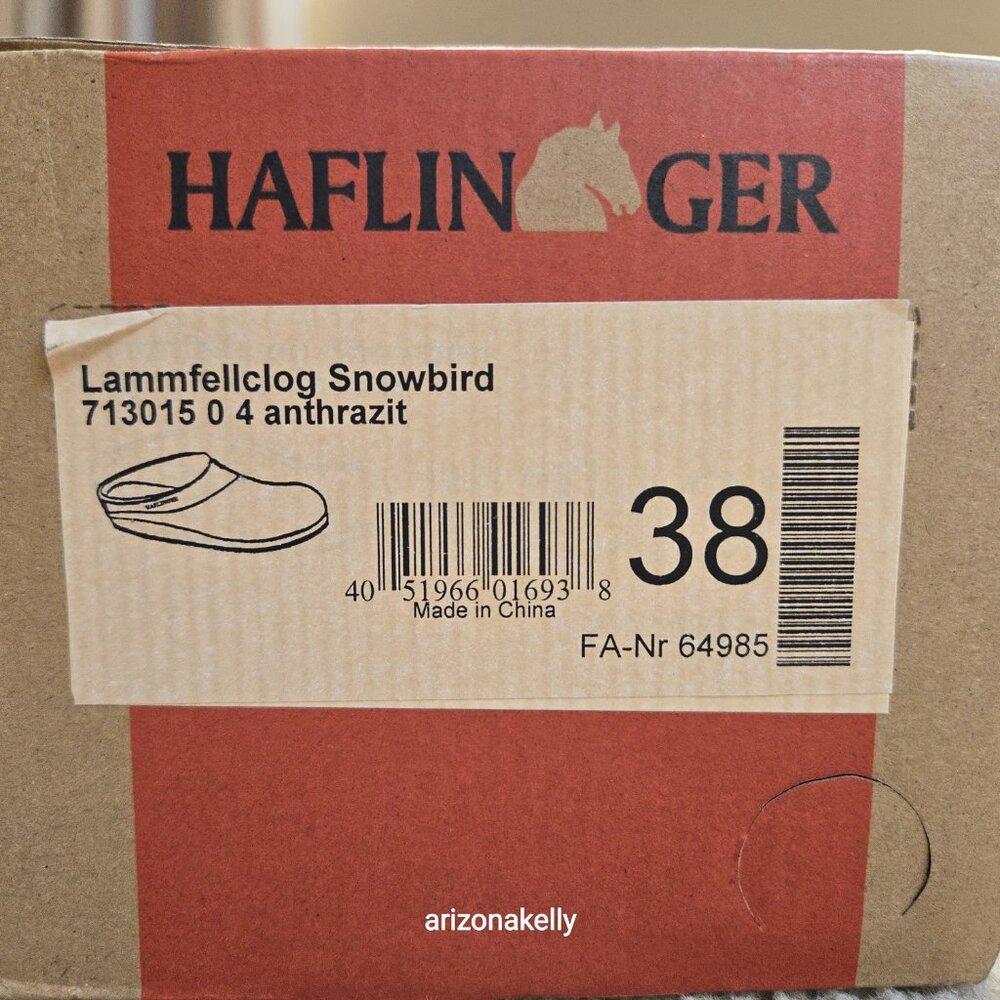 NIB Haflinger Snowbird Slippers Clogs 38 Grey Anthracite - Picture 8 of 9